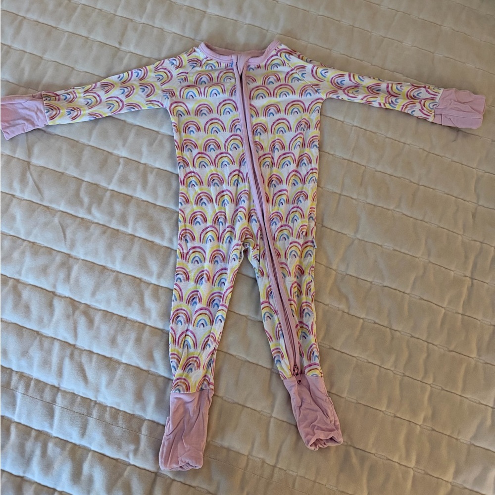 Little sleepies rainbow zippy 0-3 months